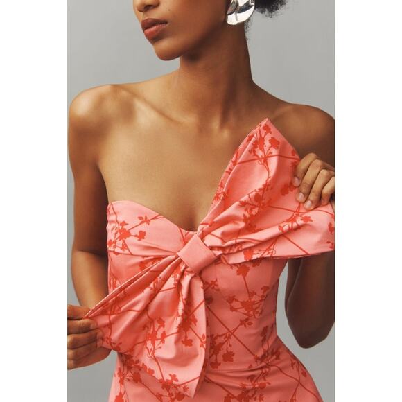 Anthropologie Hutch Pink Floral Bow-Tie Maxi Dress NWT Size 10 Wedding Guest - Picture 5 of 14